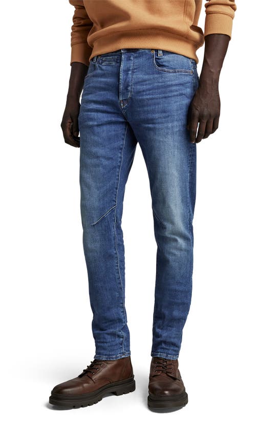 Shop G-star Raw D-staq 3d Slim Fit Jeans In Medium Indigo Aged