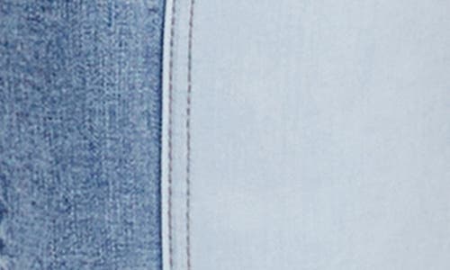 Hint Of Blu Pieced Release Hem Ankle Straight Leg Jeans In Innovative Blue
