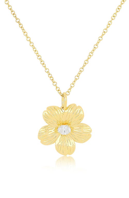 EF Collection Cherry Blossom Pendant Necklace in 14K Yellow Gold at Nordstrom
