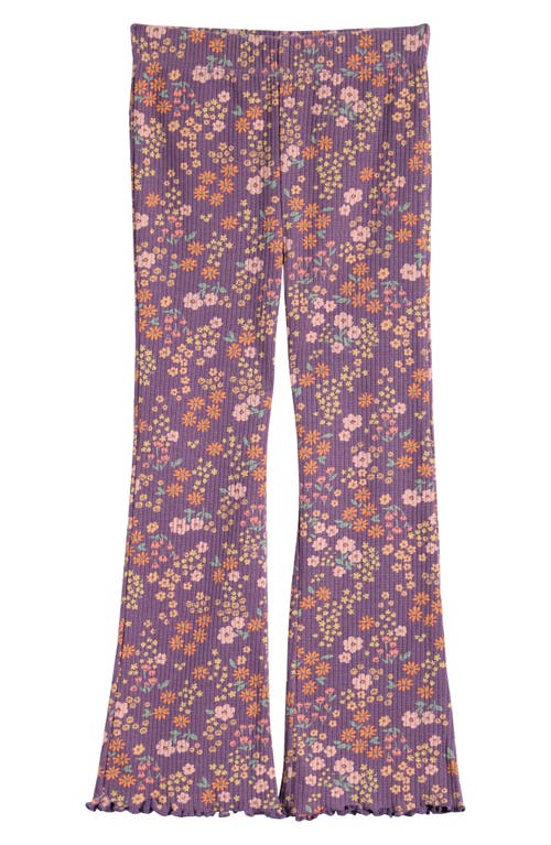 Shop Tucker + Tate Kids' Rib Print Flare Leggings In Purple Montana Prairie Floral