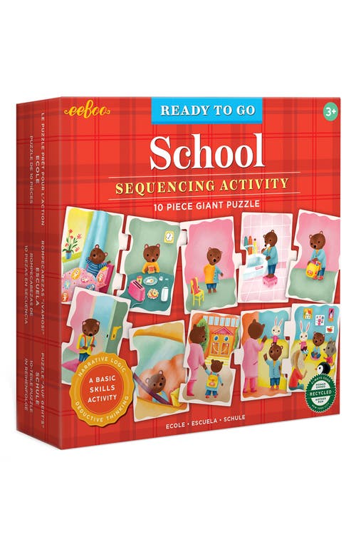 image Eeboo Ready To Go School 10-piece Puzzle In Red At Nordstrom