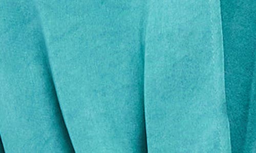 Karen Kane Keyhole Crossover Satin Top In Glass In Green