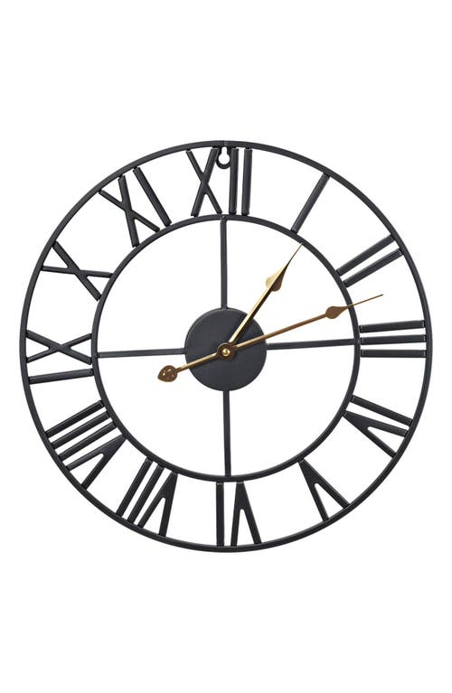 SORBUS 16-Inch Metal Wall Clock in Black