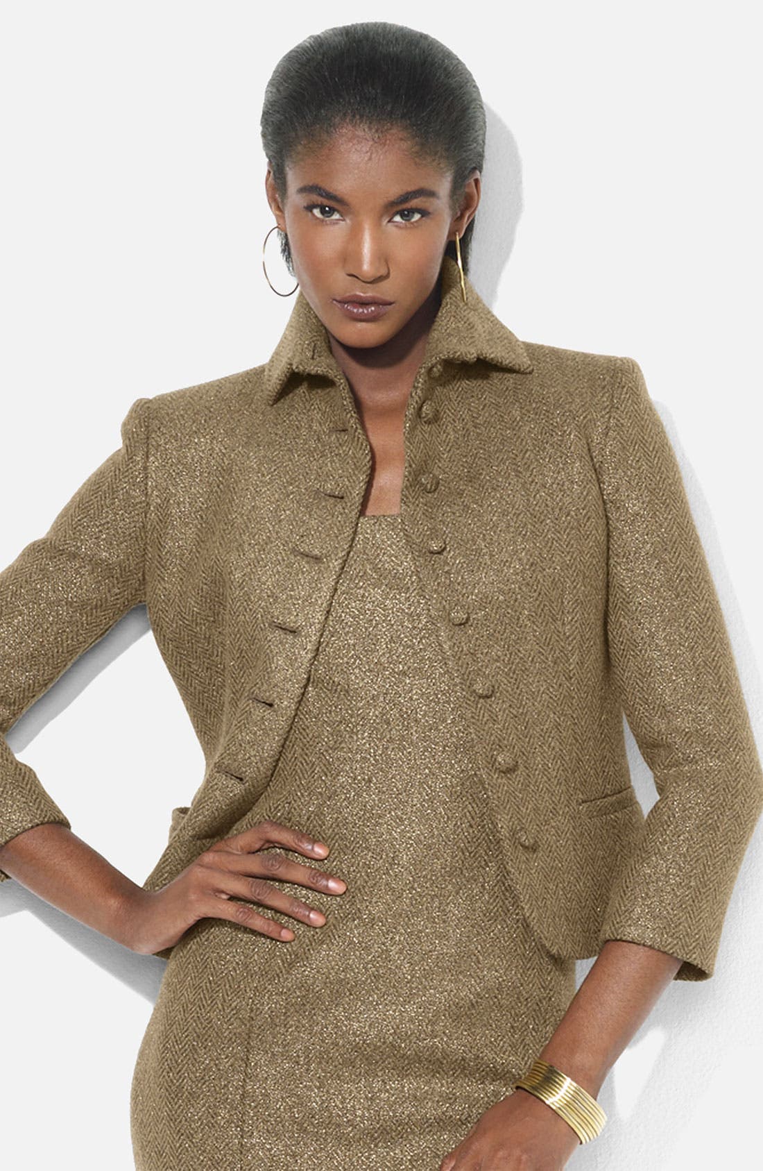 Lauren Ralph Lauren Metallic Herringbone Jacket Nordstrom