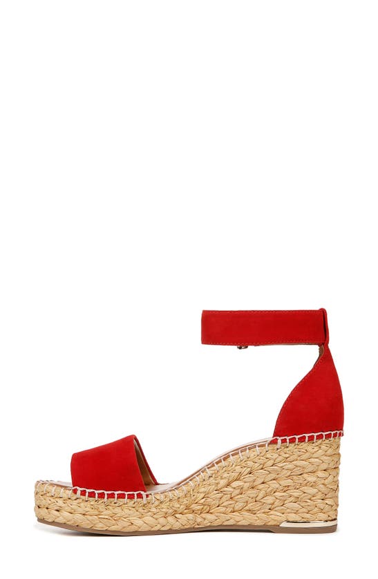 Shop Franco Sarto Clemens Ankle Strap Platform Wedge Sandal In Red Suede