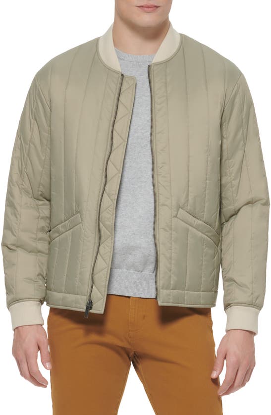 Shop Dockers ® Nylon Quilted Bomber Jacket In Sage