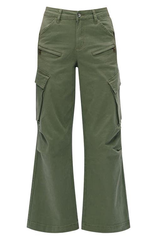 Bayeas Fann High Waist Wide Leg Cargo Jeans In Green