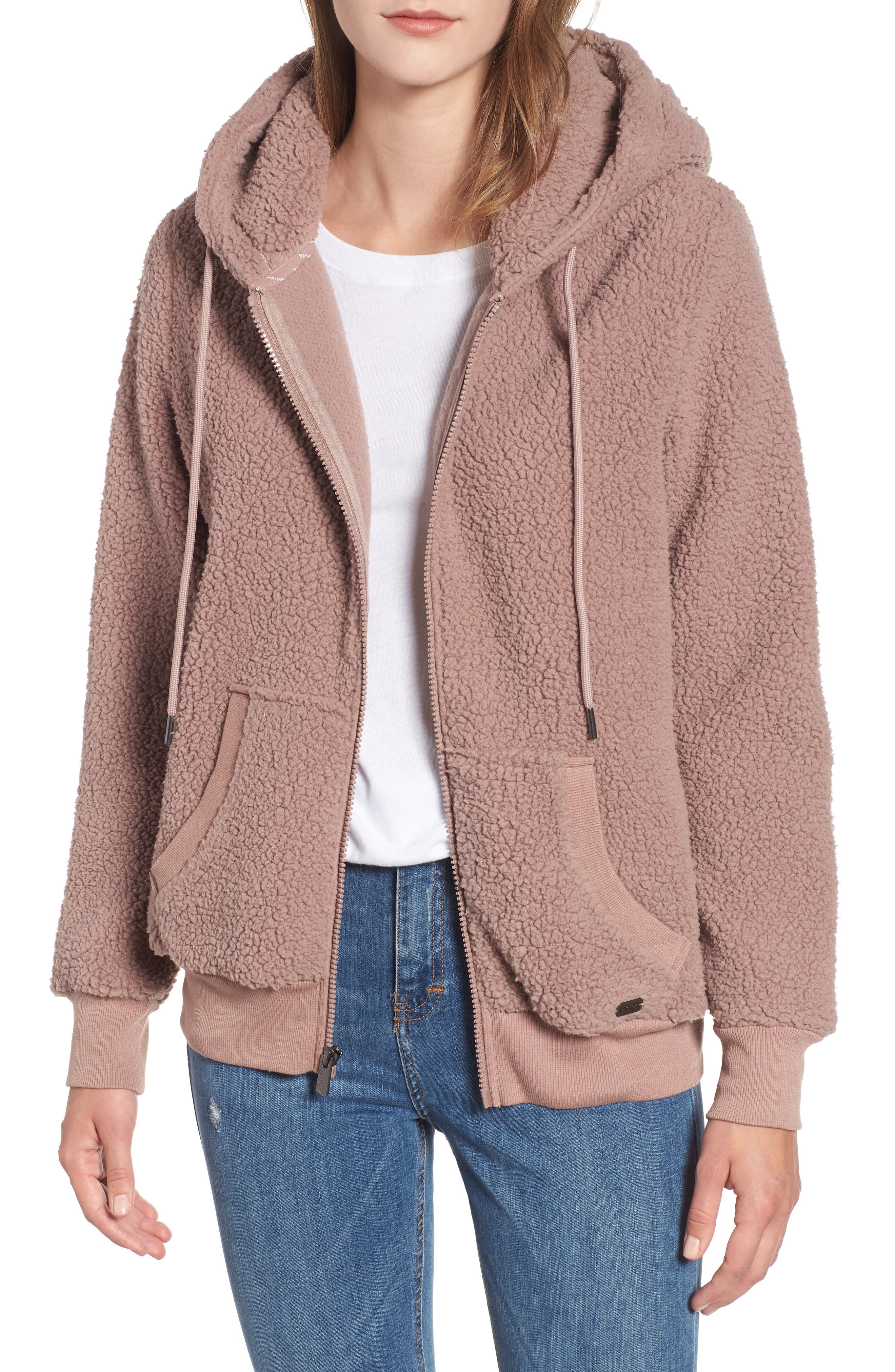 teddy fleece zip jacket