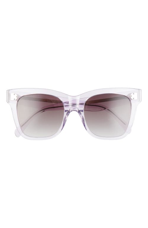 CELINE 52mm Gradient Adjusted Fit Round Sunglasses in Transparent Lilac/Brown