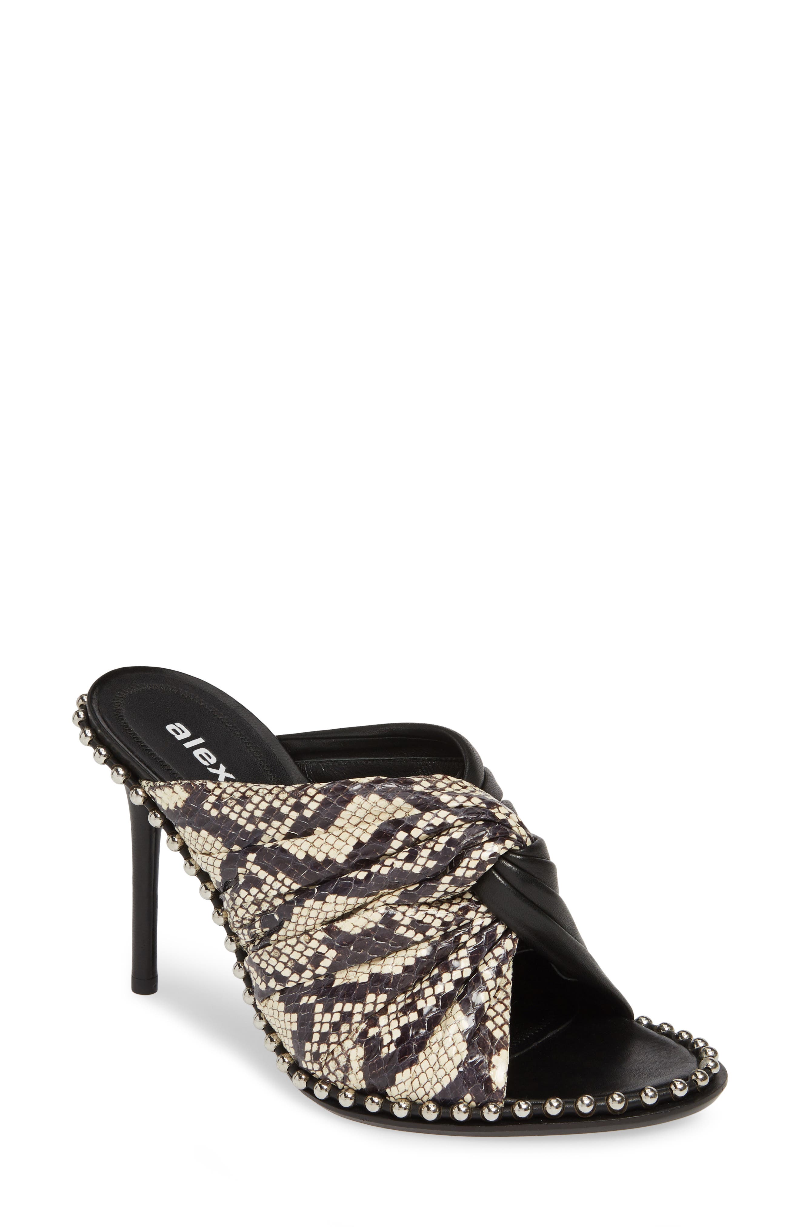 Alexander Wang Lily Genuine Snakeskin & Lambskin Leather Sandal, White