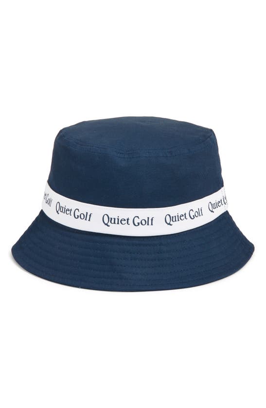 Shop Quiet Golf Logo Golf Bucket Hat In Navy
