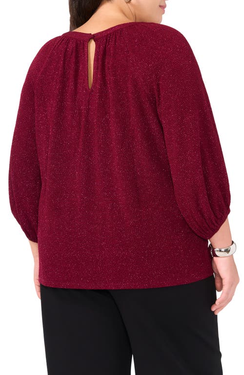 Shop Vince Camuto Sparkle Keyhole Peasant Top In Ruby