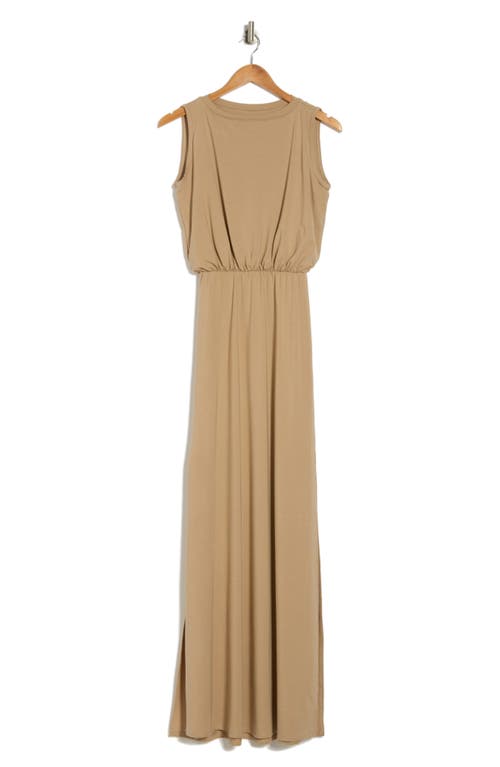 Go Couture Sleeveless Maxi Dress In Mocha