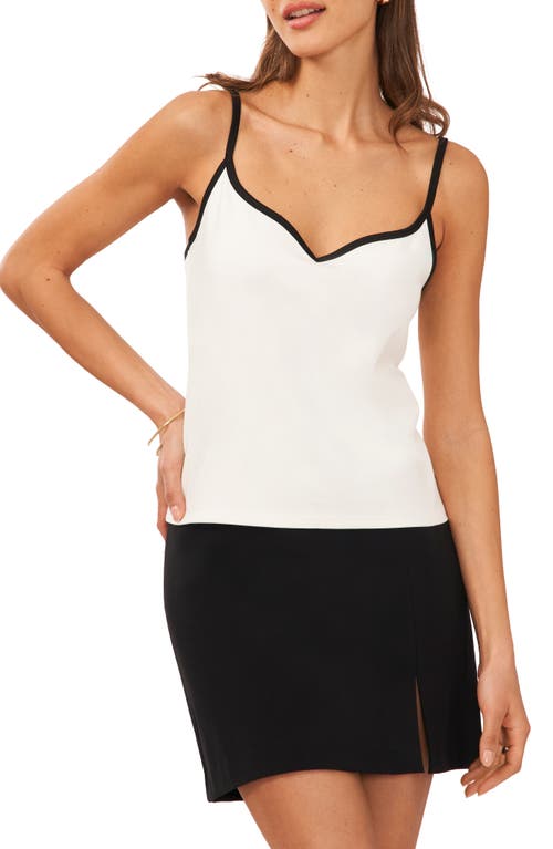 halogen(r) Piped Sweetheart Neck Camisole in New Ivory