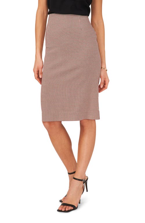 1.STATE Check Pencil Skirt in Deep Red
