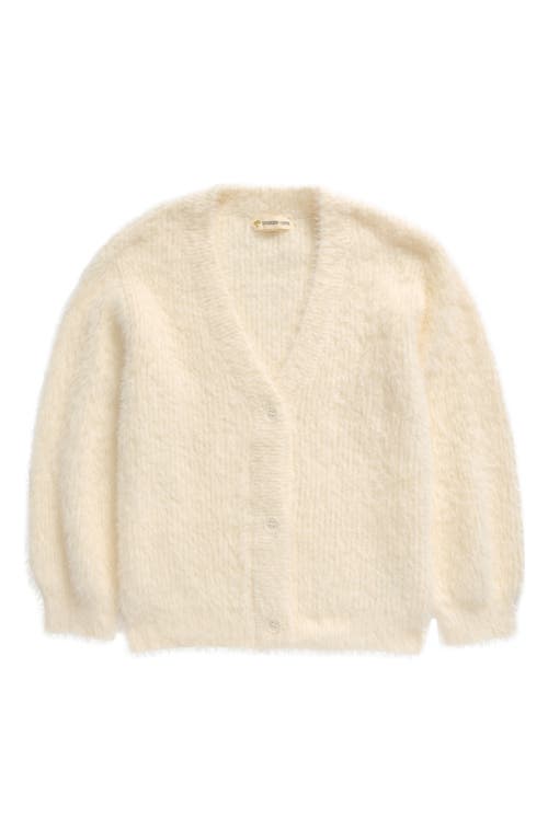 Tucker + Tate Kids' Faux Fur Cardigan in Ivory Egret 