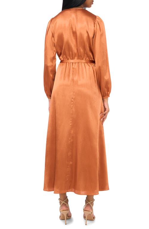 Shop Halogenr Halogen(r) Long Sleeve Faux Wrap Maxi Dress In Pumpkin Orange