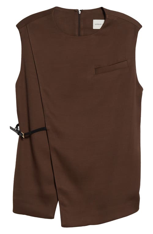 Shop Loulou Studio Sambac Asymmetric Sleeveless Top In Choco