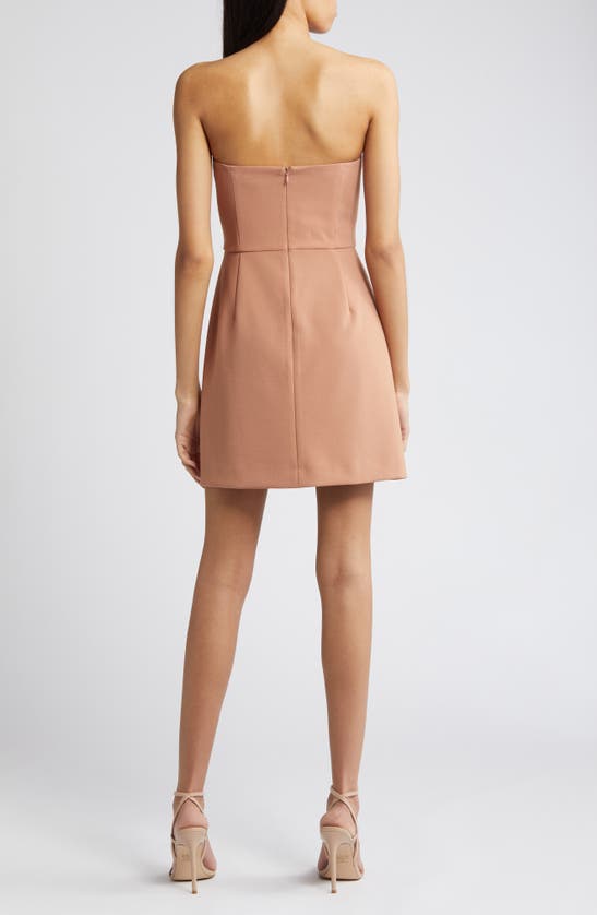 Shop French Connection Whisper Strapless Minidress In 24-mocha Mousse