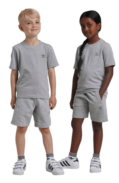 Shop Adidas Originals Adidas Kids' Essentials T-shirt & Sweat Shorts Set In Medium Grey Heather