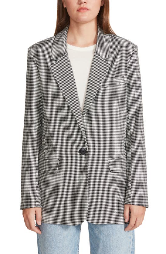 Bb Dakota By Steve Madden The Persona Houndstooth Linen Blend Blazer In ...