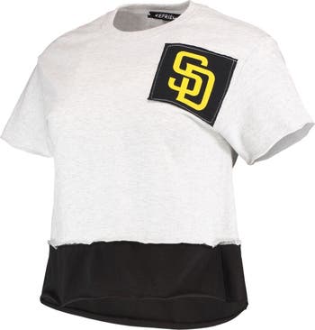 REFRIED APPAREL Women's Refried Apparel Gray San Diego Padres Cropped T- Shirt