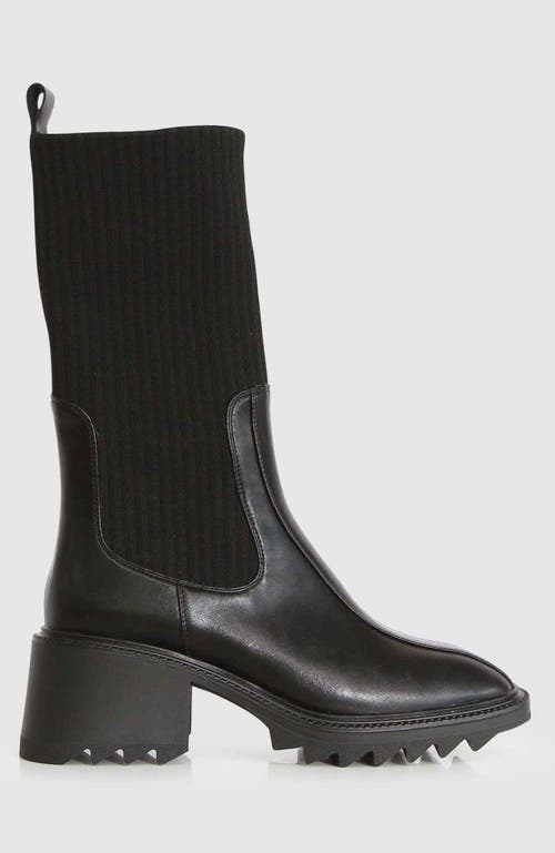Belle & Bloom Perfect Illusion Knit Boot In Black