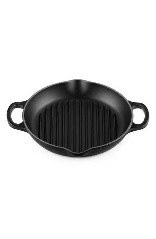 Le Creuset Signature Deep Round Enamel Cast Iron Grill Pan In Licorice