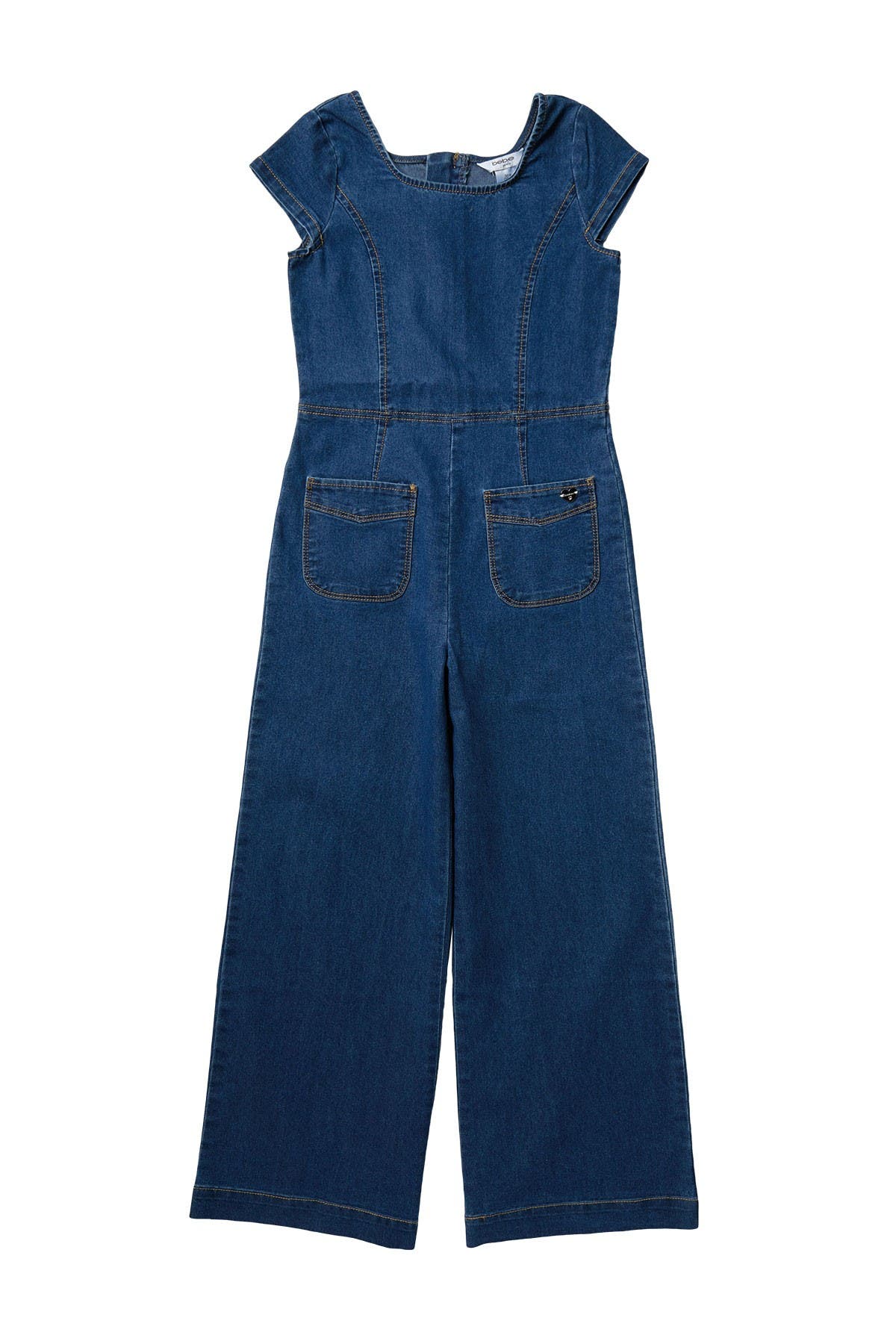 bebe denim jumpsuit