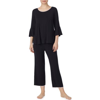 Kate Spade New York Bell Cuff Pajamas, Black