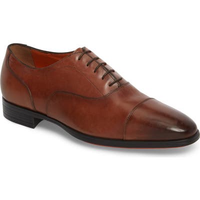 Santoni Eamon Cap Toe Oxford, Brown