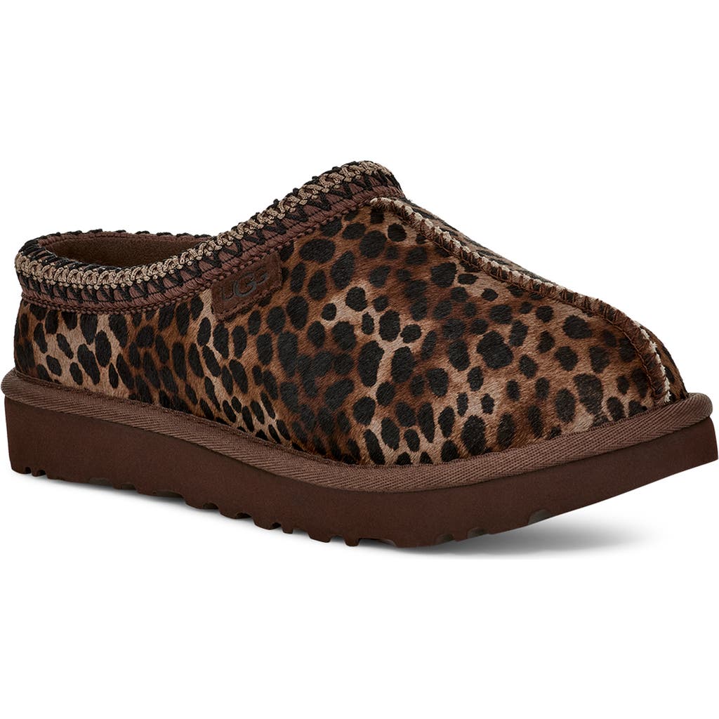 Shop Ugg(r) Tasman Caspian Genuine Calf Hair Slipper In Burnt Cedar