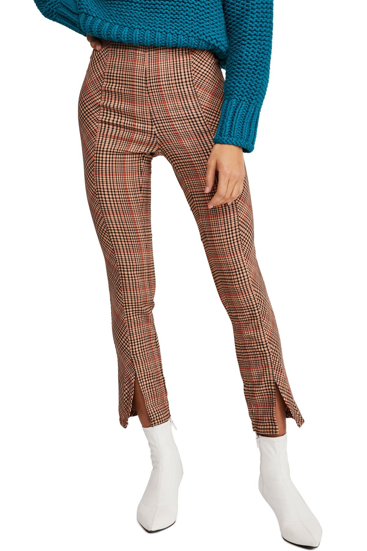 free people plaid skinny pants
