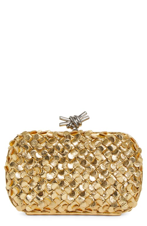 Bottega Veneta Intrecciato Paillette Metallic Leather Clutch in Gold/Gold/Silver at Nordstrom