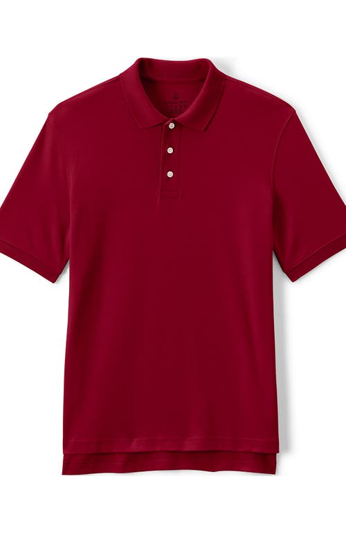 Shop Lands' End School Uniform  Long Sleeve Interlock Polo Shirt In Red