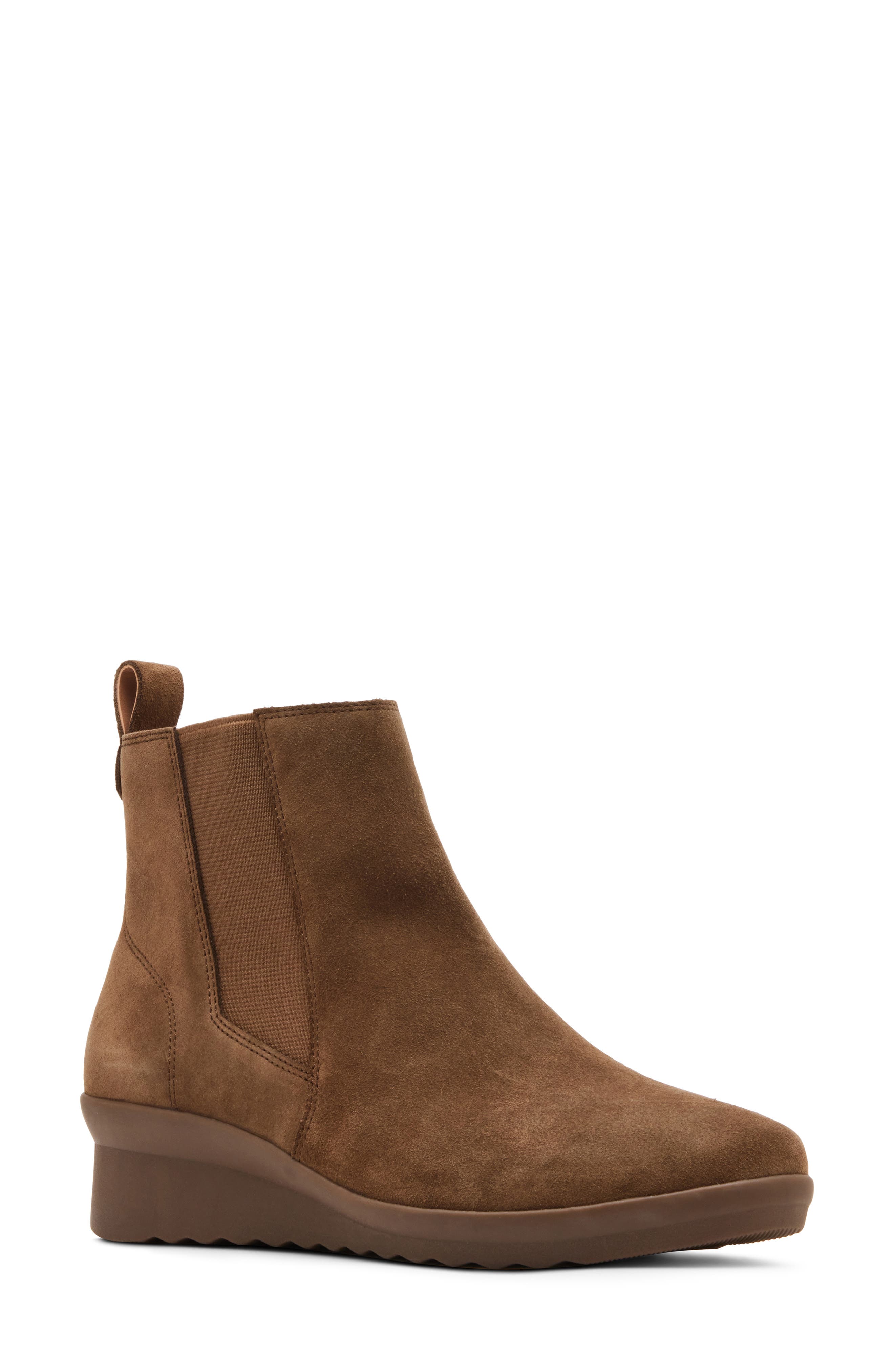 Blondo Stringer Waterproof Wedge Bootie in Taupe Suede Cover