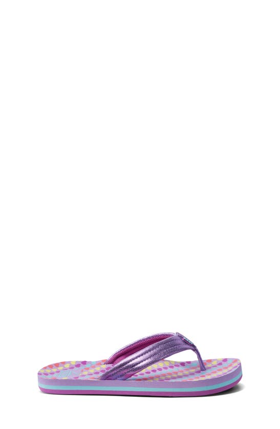 Reef Kids' Ahi Flip Flop In Lavender Hearts | ModeSens