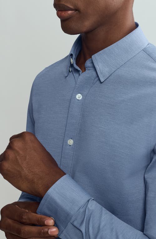 Shop Rhone Slim Fit Commuter Button-up Shirt In Chambray Blue Oxford