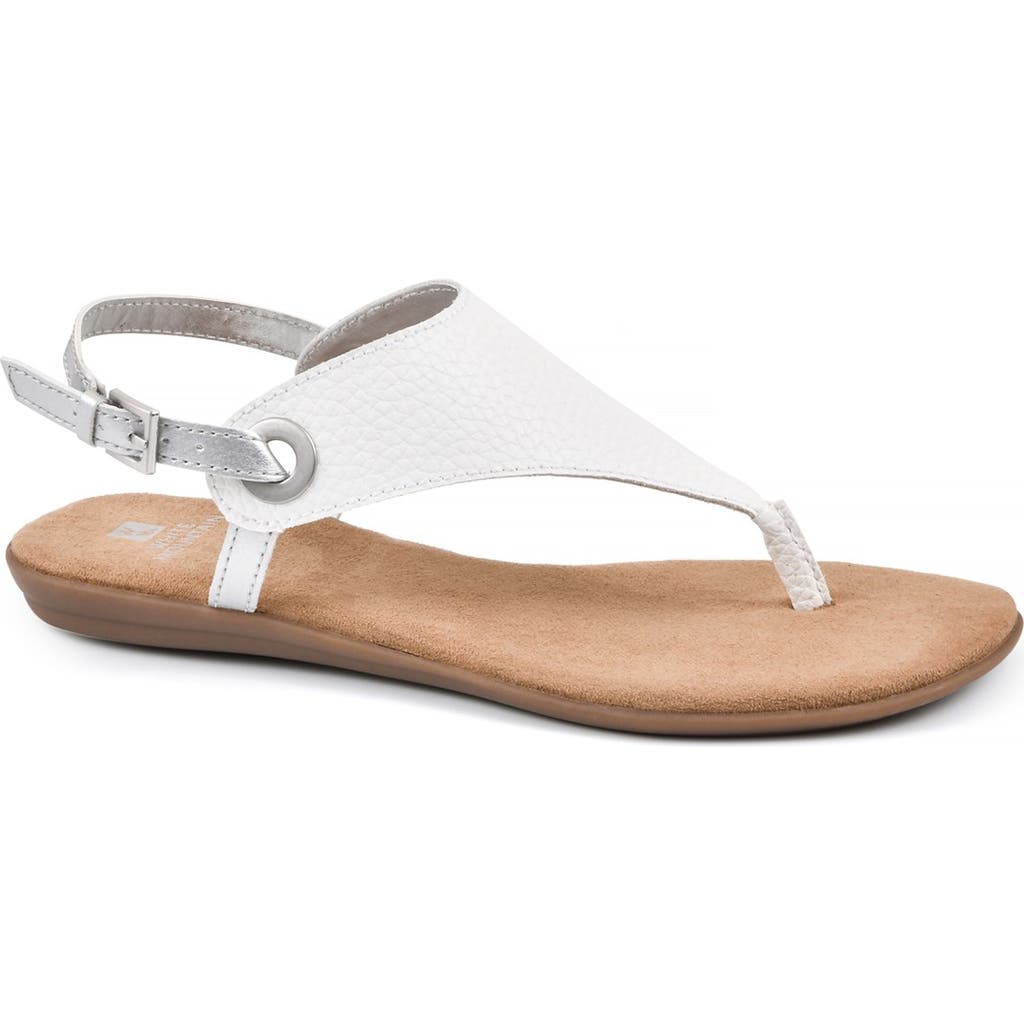 Shop White Mountain Footwear London T-strap Sandal In White/tumbled Sm
