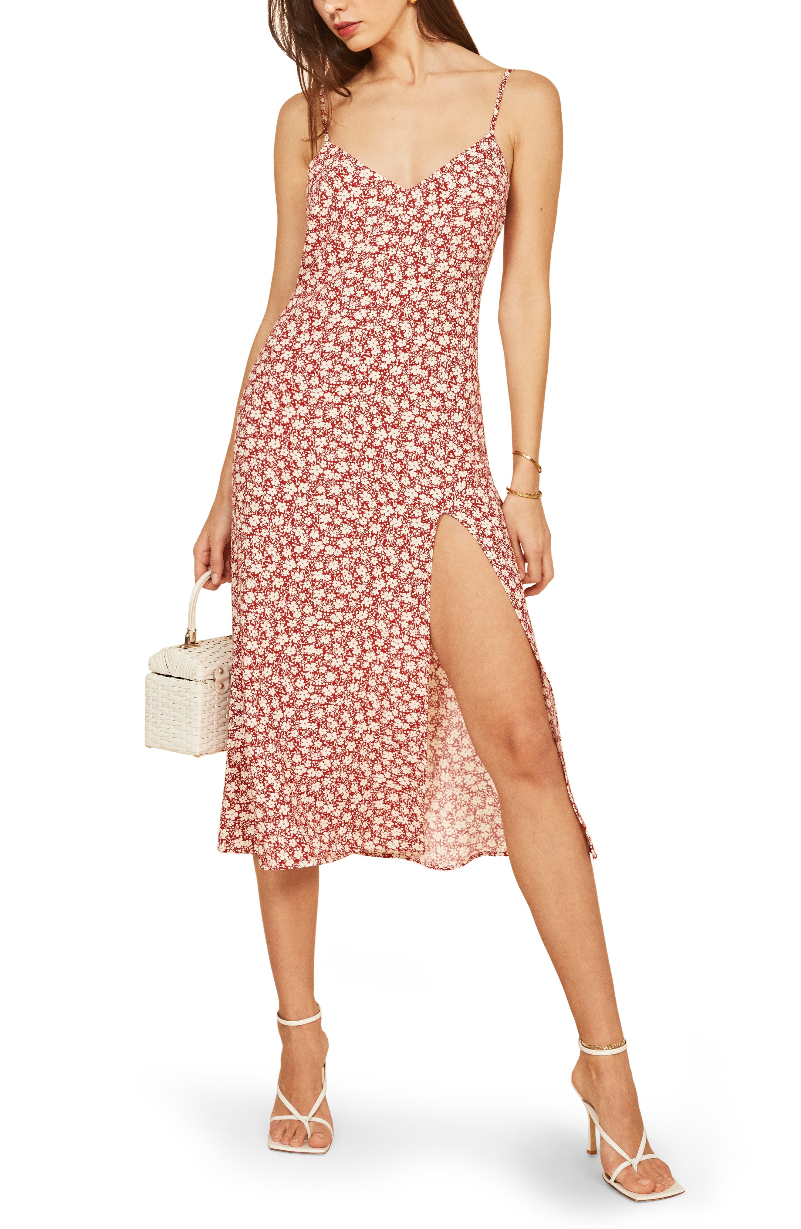 Reformation Crimini Slipdress In Amaro 