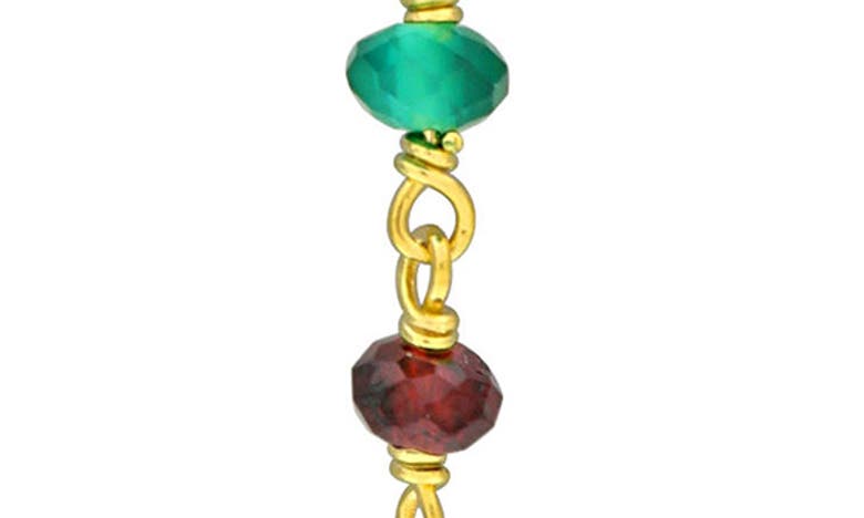 Delmar Sapphire & Garnet Lariat Necklace In Blue Red White Multi