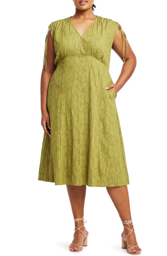 Estelle Tyra Fit & Flare Dress In Green