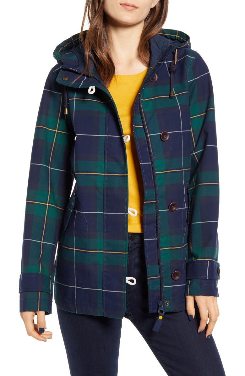 JOULES Right as Rain Print Waterproof Hooded Jacket, Main, color, 314