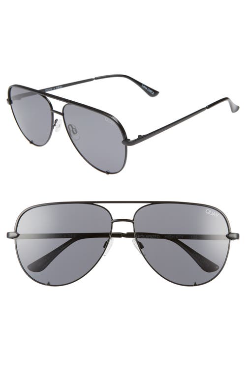 Quay Australia High Key 62mm Oversize Aviator Sunglasses In Black