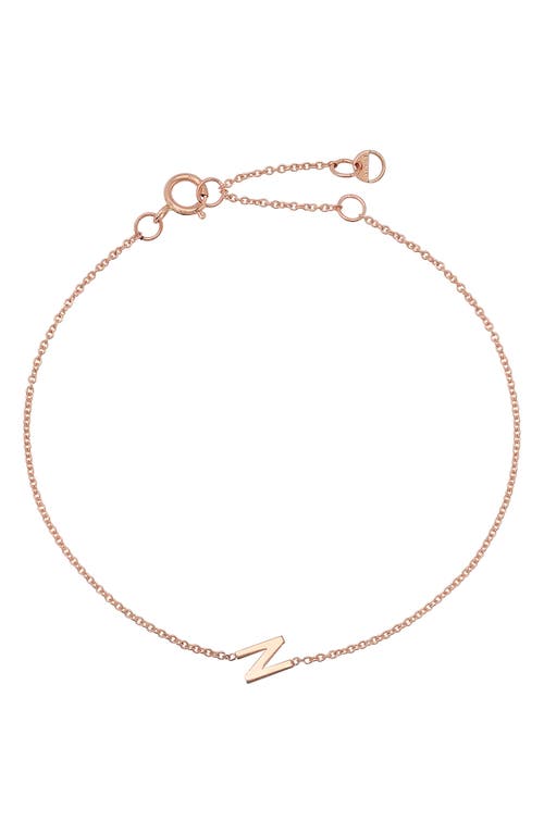 Initial Pendant Bracelet in 14K Rose Gold-N