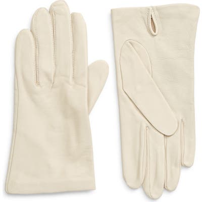 Nordstrom Lambskin Leather Gloves, Ivory