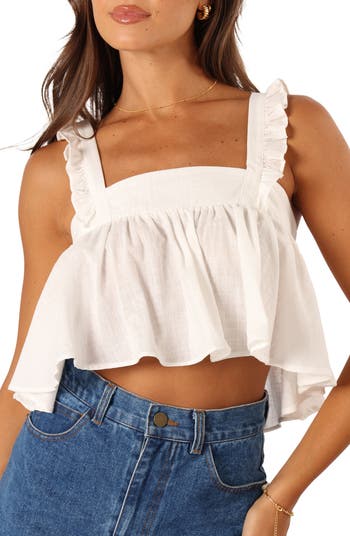 Ruffle strap fashion crop