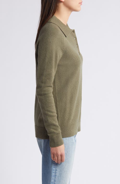 Shop Treasure & Bond Cotton Blend Polo Sweater In Olive Kalamata