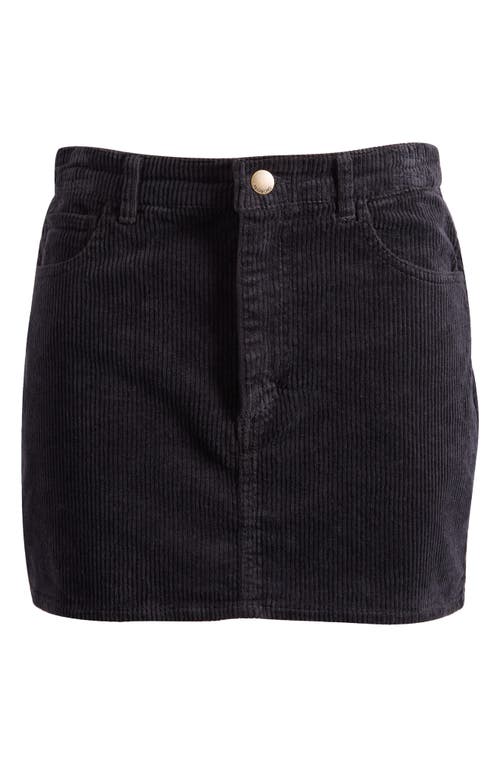 Billabong Marina Corduroy Miniskirt In Black Pebble