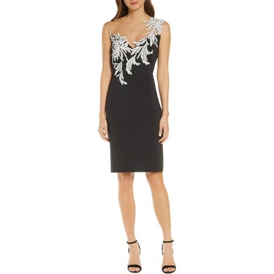 Tadashi Shoji Sequin Embroidered Sleeveless Dress, Black